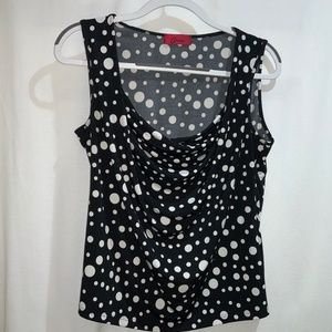 Carina drape front blouse Sz XL sleeveless polka dot